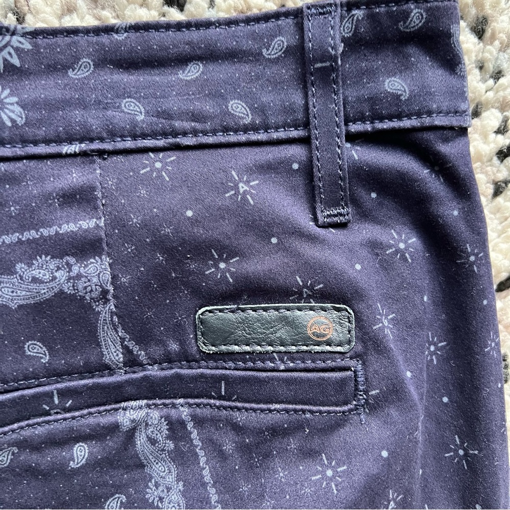 Adriano Goldschmied AG The Wanderer Shorts Navy Blue Bandana Print Stretch 36 - Picture 10 of 12